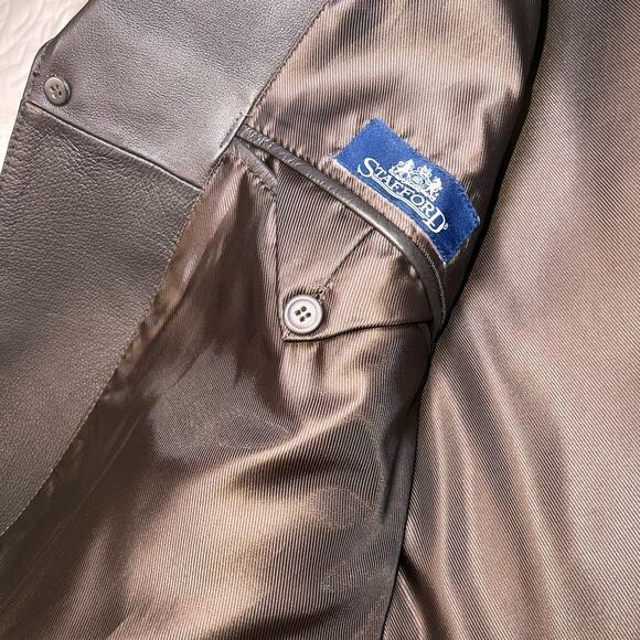 Stafford Blazer Jacket Size XL Brown Leather Lined Single Breasted 3-Button NWT - Picture 15 of 16